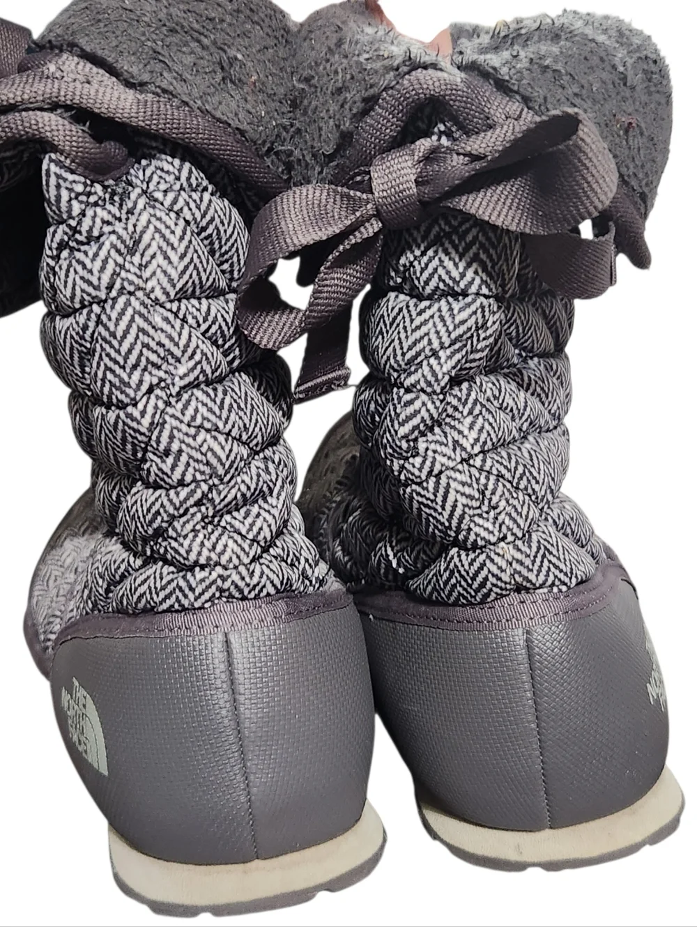 The North Face ThermoBall Traction Boots Womens Size 10 Gray Fold Down Bootie